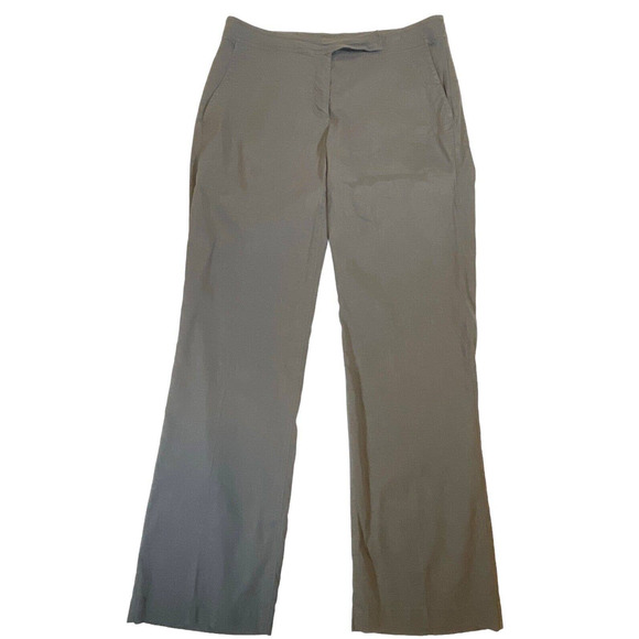 Eileen Fisher Women Petite Sz 10P Pant Gray Linen Blend Straight Leg Stretch - Picture 1 of 11